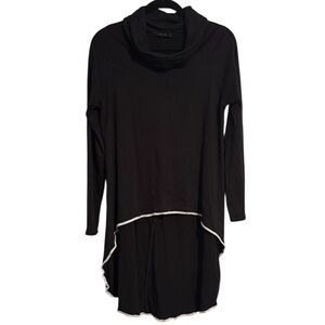 Ten 6 Ten Black and White High Low Cowl Neck Tunic Top